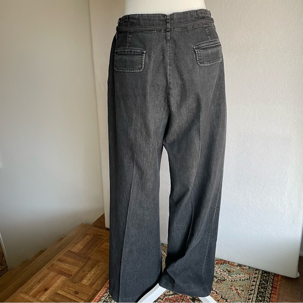 Black Denim Trouser Jeans with removable belt, Size 10 - Picture 4 of 8